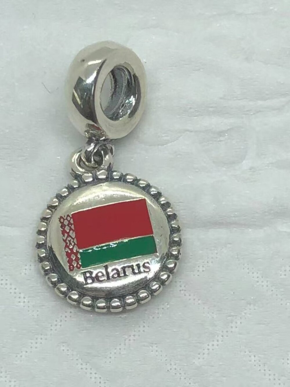✨ ✨PANDORA Country Of Belarus EXCLUSIVE Flag Enamel Dangle CHARM - Picture 1 of 3